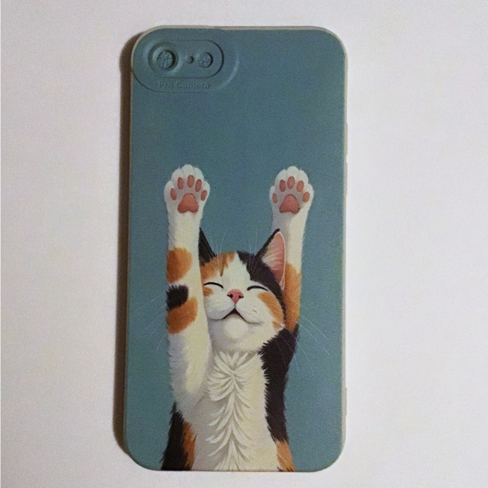 Cute Calico Cat iPhone Case – Blue for iPhone 7/8/SE2/SE3